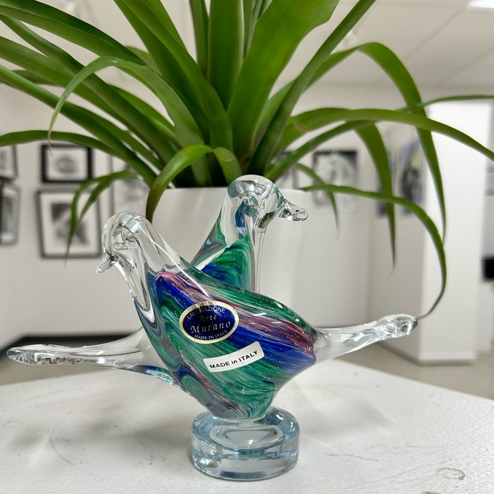 Vintage Murano Glass birds.  made in Italy.